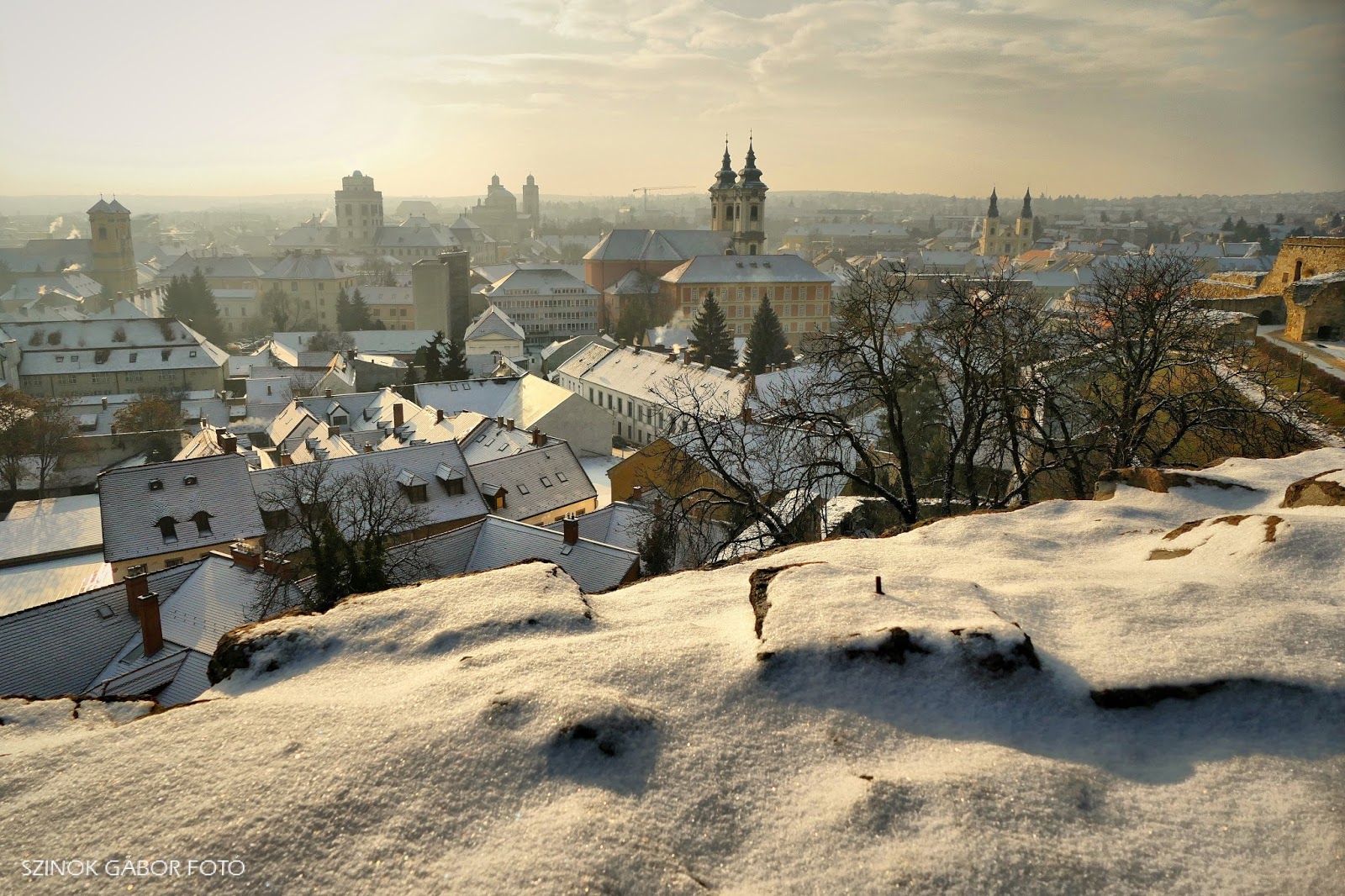 Eger tél havazás