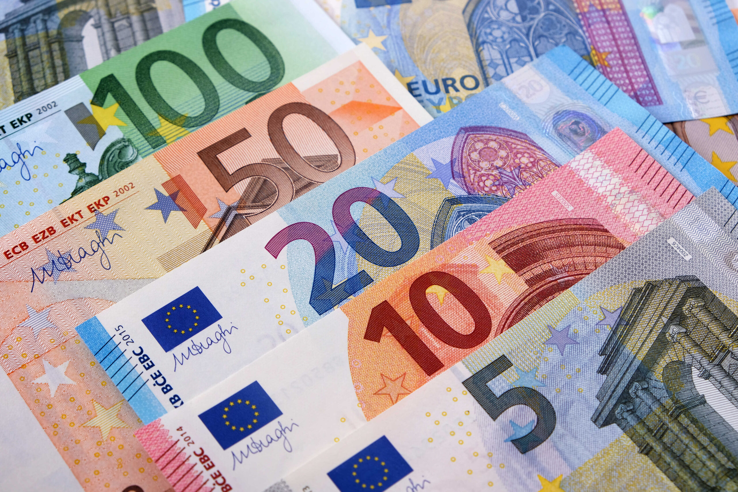 Various euro currency notes optimized