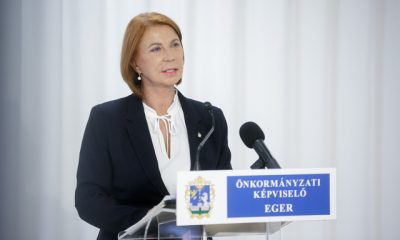 20230503 Orosz Lászlóné Fidesz KDNP egri frakcióvezető Fidesz KDNP sajtótájékoztató Egerben Berán Dániel, BD / Heves Megyei Hírlap