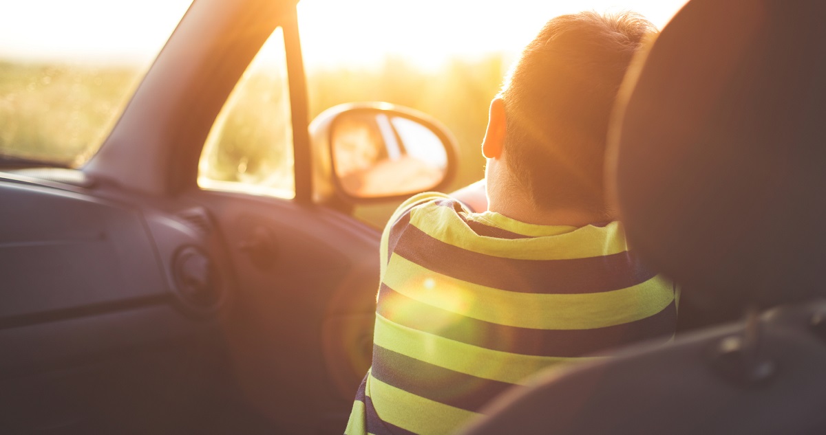 Boy on a road trip
