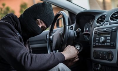 Car,Thief,Trying,To,Start,Car,With,Screwdriver,In,Ignition.