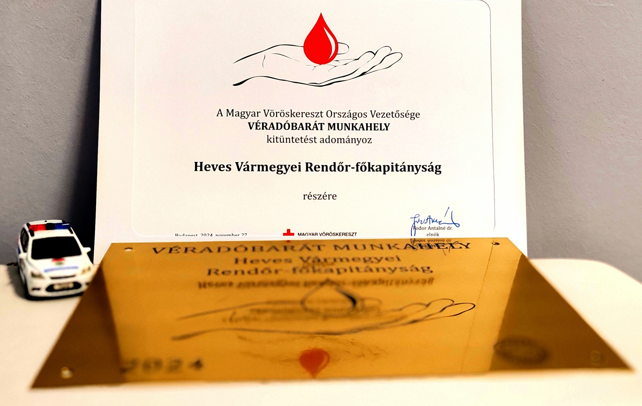 Véradóbarát Munkahely rendőrség