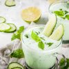 Cold cucumber and avocado soup
