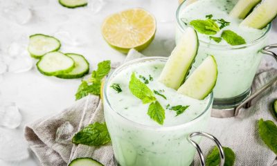 Cold cucumber and avocado soup