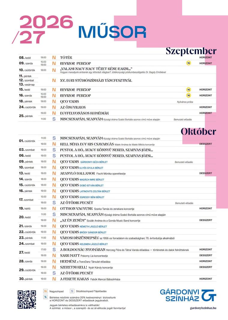 Műsor szeptember október